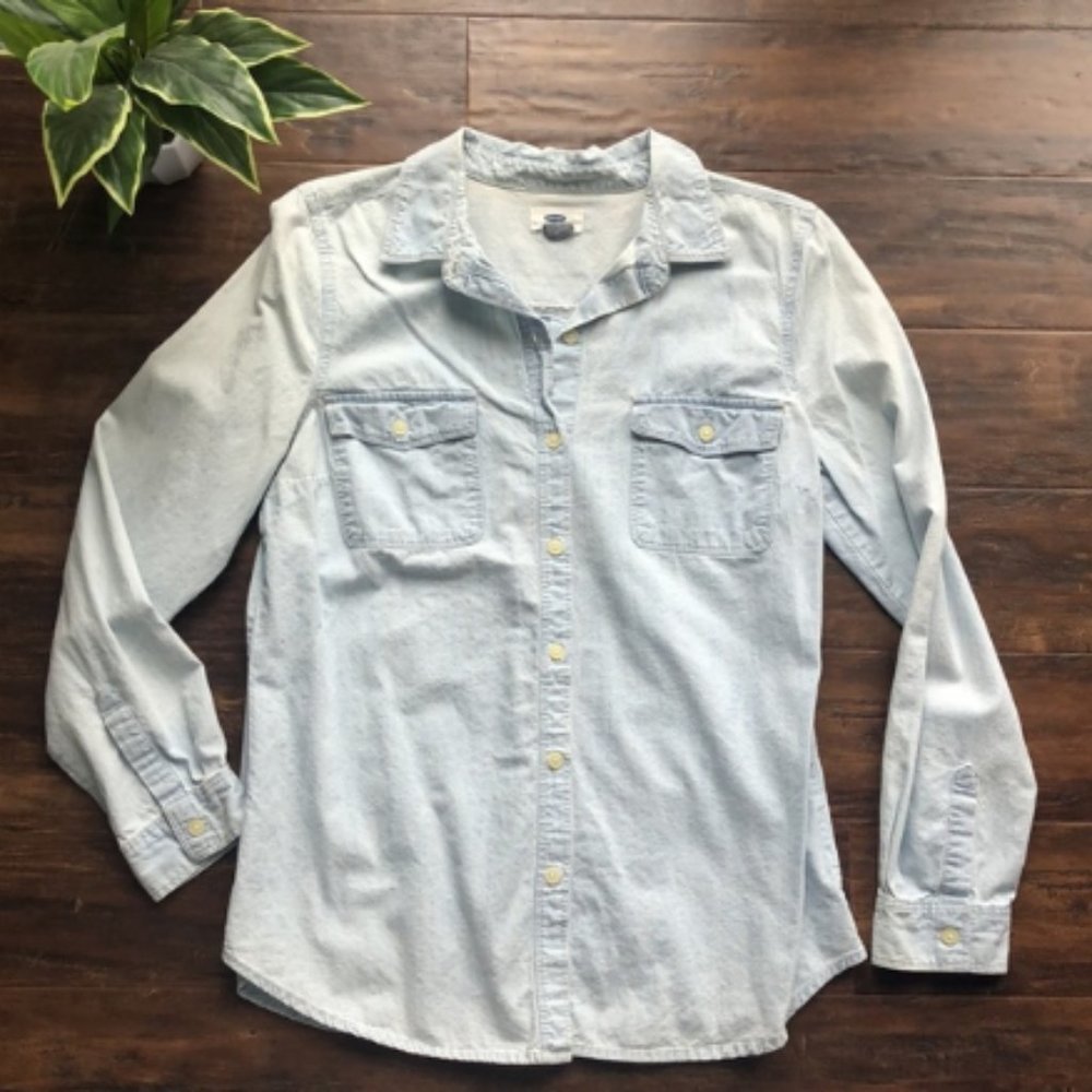 Old Navy Button Down Denim Shirt | Button Down Shirt | Distressed